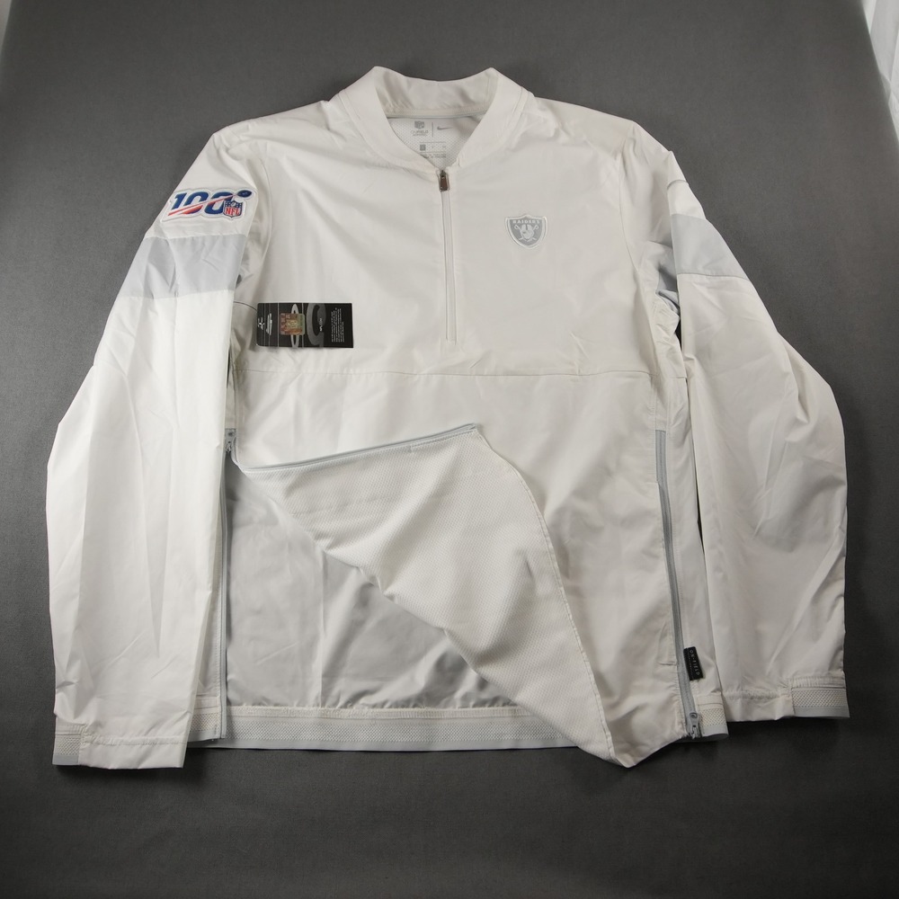 Raiders Nike OnField Windbreaker Mens S Las Vegas NFL 100 1/4 Zip Jacket - Picture 2 of 16
